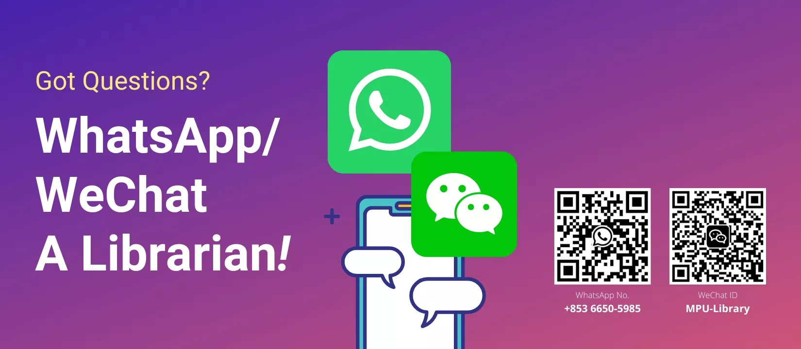WhatsApp / WeChat a Librarian
